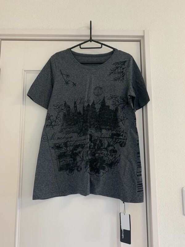 jenny garcon☆グレーチュニックTシャツ☆新品42☆定価2万3000円