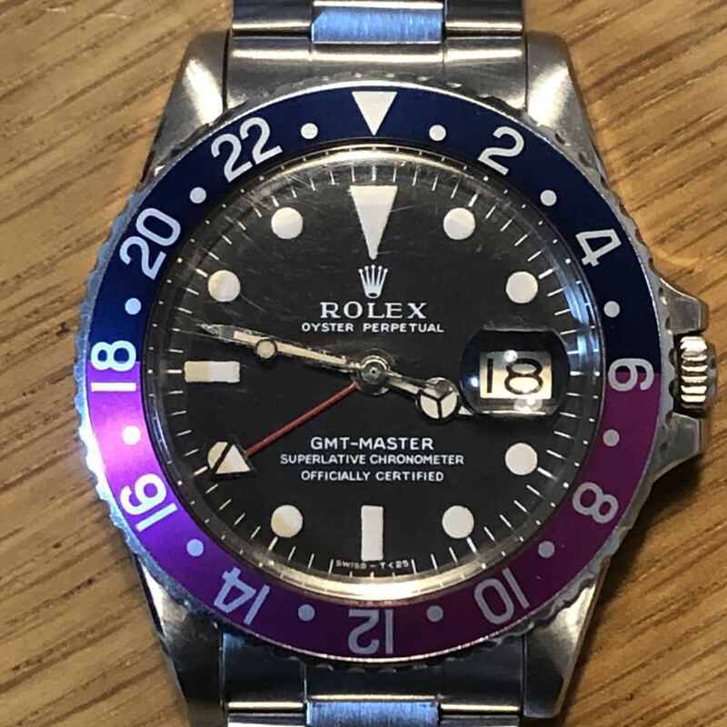 ロレックス ROLEX GMTマスター ビンテージ アンティーク　バイオレットベゼル　フクシア　レア　限定　サブマリーナ　トロピカルブラウン