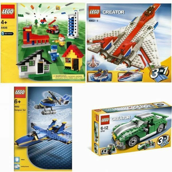 sD206　レゴ　クリエイター 4406 たてものセット+4953 ジェット機+4882 スピードウィング+6743 ストリートスピーダー　LEGO社純正品