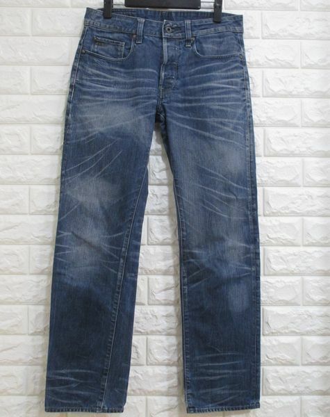 【G-STAR RAW】ジースターロウ◆USED加工！ 3301 ストレート デニムパンツ ジーンズ◆W30