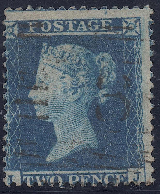 ***私の宝***クラッシックイギリス切手・ヴィクトリア女王1854-55年２ペンスブルー「スコット＃13」使用済み
