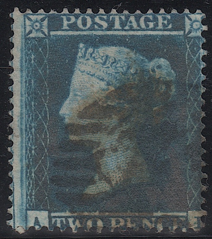 ***私の宝***クラッシックイギリス切手・ヴィクトリア女王1854-55年2ペンスブルー「スコット＃10」使用済み
