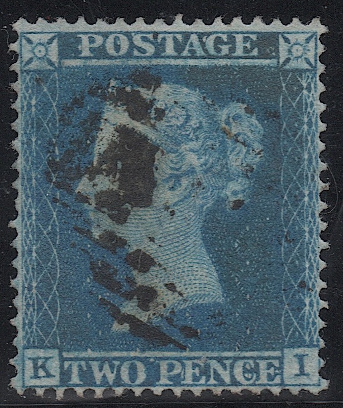 ***私の宝***クラッシックイギリス切手・ヴィクトリア女王1855年２ペンスブルー「スコット＃15」使用済み
