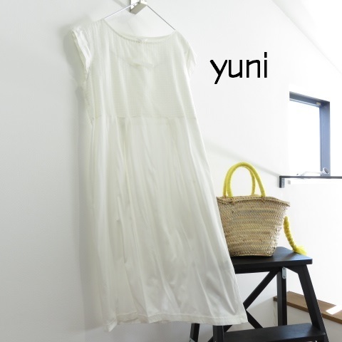 新品　yuni ユニ　アンビデックス　刺繍レース　ワンピース　動きやすいコットン素材