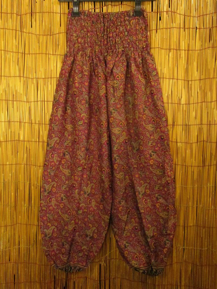 【送料込み／ＳＡＬＥ】⑩訳あり＊新品＊男女兼用＊ポリエステル素材＊サリー生地＊スッキリシルエット＊アラジンパンツ エスニック MAJAM