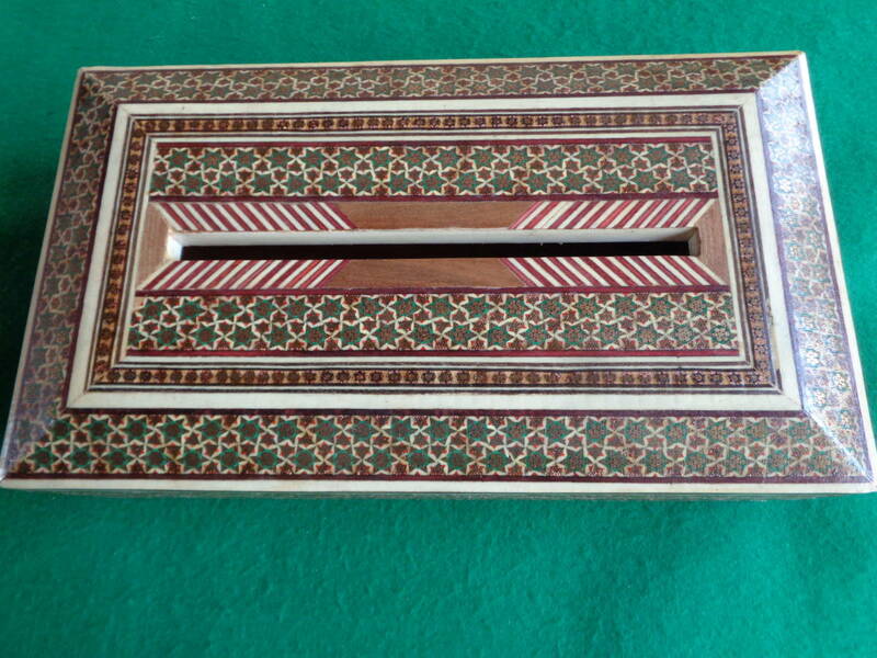ペルシャ　伝統工芸の象嵌細工ハータムカーリー　ティッシュケース