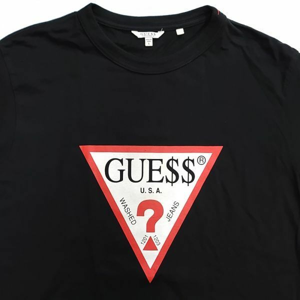 26●b096◎【Lサイズ】GUESS A$AP Rocky ゲス SS OVERSIZED RETRO LOGO TEE レトロ ロゴ 半袖 Tシャツ ブラック コラボ メンズ