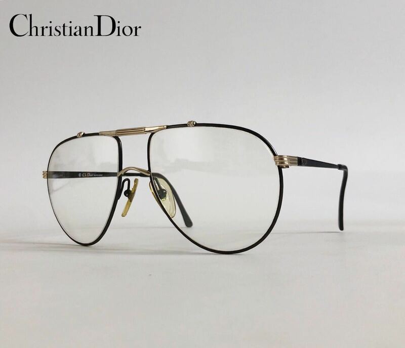 MGN-002 美品【Christian Dior】monsieur 2248 ツーブリッジ メガネ デッドストック