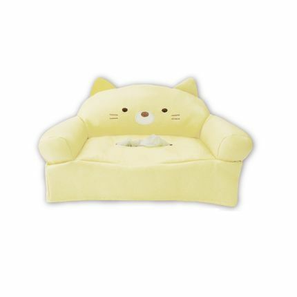 すみっコぐらし　レザー風ソファー型　ティッシュケースカバー　ネコ