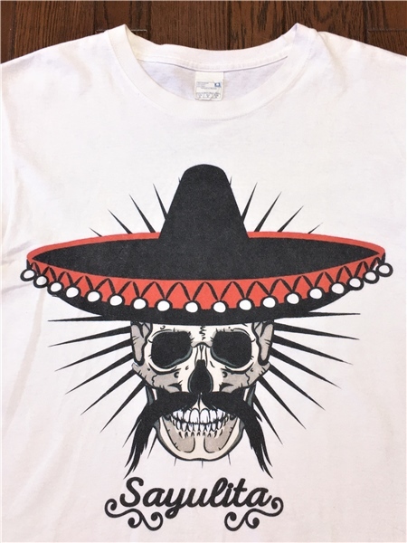 メキシカン スカル Ｔシャツ Ｍ 白 メキシコ ＭＥＸＩＣＯ サユリタ Ｓａｙｕｌｉｔａ ドクロ ガイコツ ソンブレロ マリアッチ