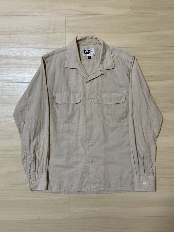 ENGINEERED GARMENTS エンジニアドガーメンツ NEPENTHES ネペンテス オープンカラーシャツ ワークシャツ 生成り リネン XS