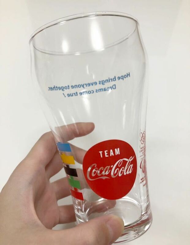 新品同様☆コカコーラ東京2020記念グラス☆TEAM CocaCola オリンピックパートナー パラリンピック コップ タンブラー ガラスコップ クリア