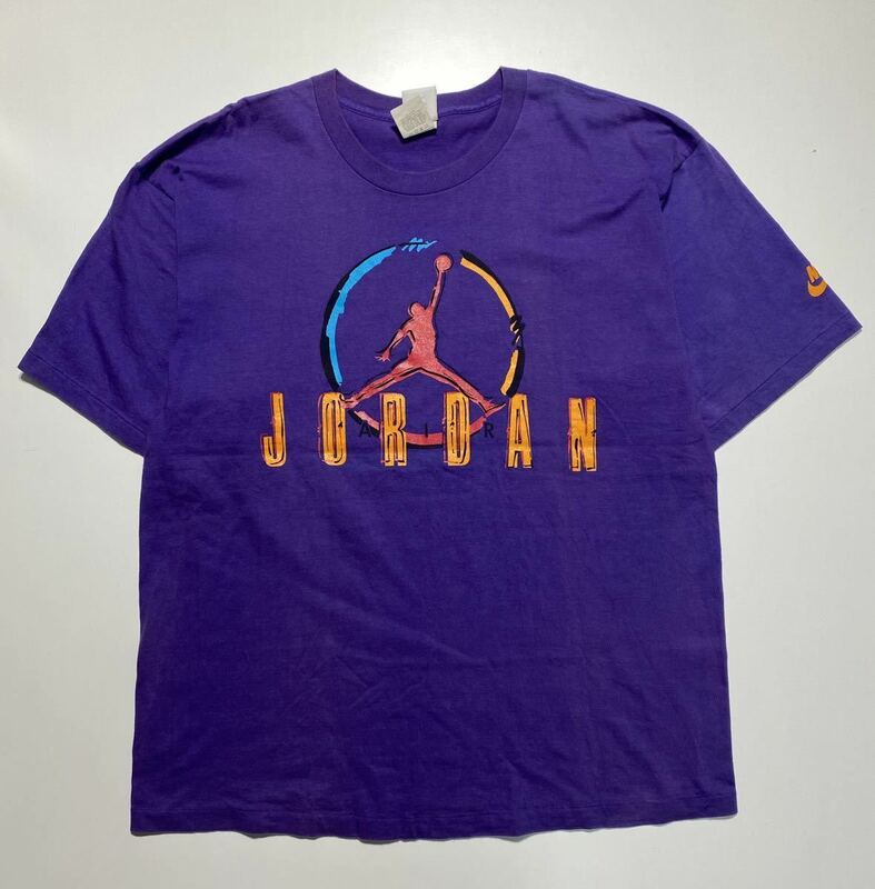 【L】90s NIKE AIR JORDAN Jumpman Print Tee 90年代 ナイキ エア ジョーダン ジャンプマン プリント 半袖 Tシャツ 銀タグ USA製 G1080
