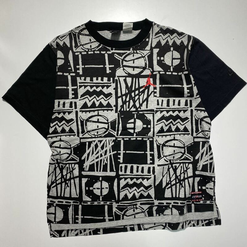 【M】90s NIKE AIR JORDAN S/S Tee Black 90年代 ナイキ エア ジョーダン 半袖Tシャツ Tシャツ ブラック 刺繍ロゴ ジャンプマン G1056