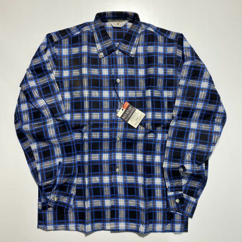 【16】60s DeadStock DAN RIVER Print Flannel shirt 60年代 デッドストック ダンリバー プリント フランネルシャツ プリネル USA製 G1124