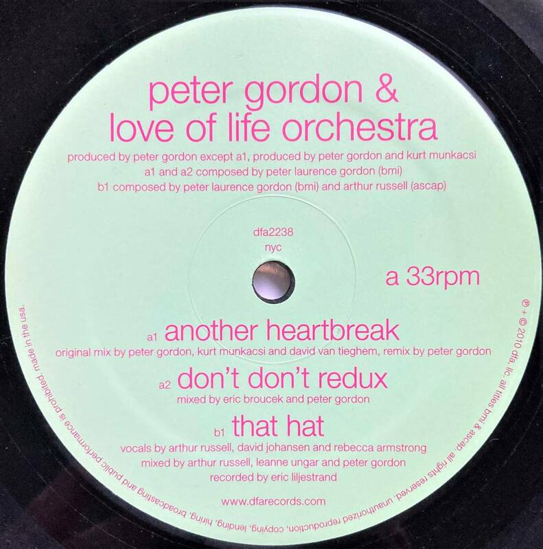 Peter Gordon & Love Of Life Orchestra / Another Heartbreak / That Hat ■Arthur Russell参加!!■DFA ■DJ NORI play!/ Hikaru / Bing