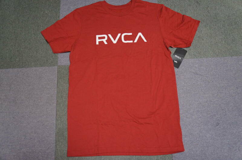 送込 新品 RVCA ルーカ 半袖Tシャツ BIGルーカ STANDARD TEE 希少カラー ガーネット×ホワイト 完売 スケボー サーフ 