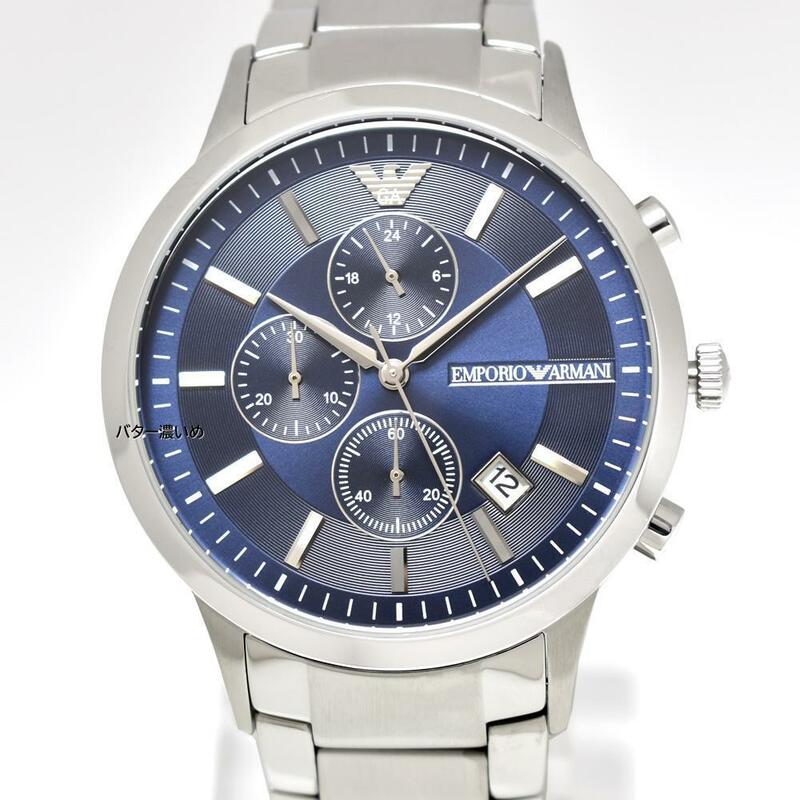 新品 エンポリオ アルマーニ EA 腕時計 メンズ クロノグラフ ブルー文字盤 ビジネス ビジカジ AR11164 EMPORIO ARMANI 未使用 箱なし