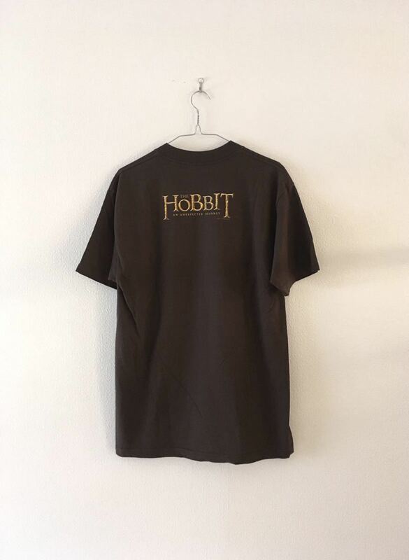 美品 The HOBBIT an unexpected journey Tシャツ 半袖 M ブラウン 茶色 ホビット 映画 Movie ロゴTシャツ