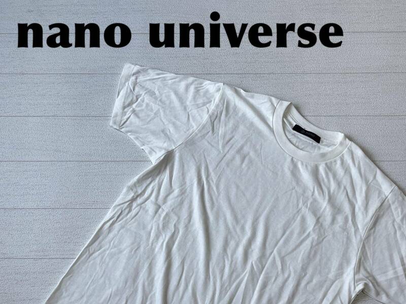 ☆送料無料☆ nano universe nanoBASE ナノユニバース ナノベース 未使用 半袖 クルーネック Tシャツ メンズ L ホワイト トップス 即決