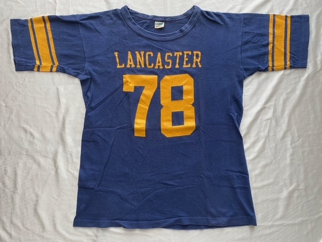70s USA製 ビンテージ Champion チャンピオン バータグ フットボール ナンバリング　Tシャツ LARGE