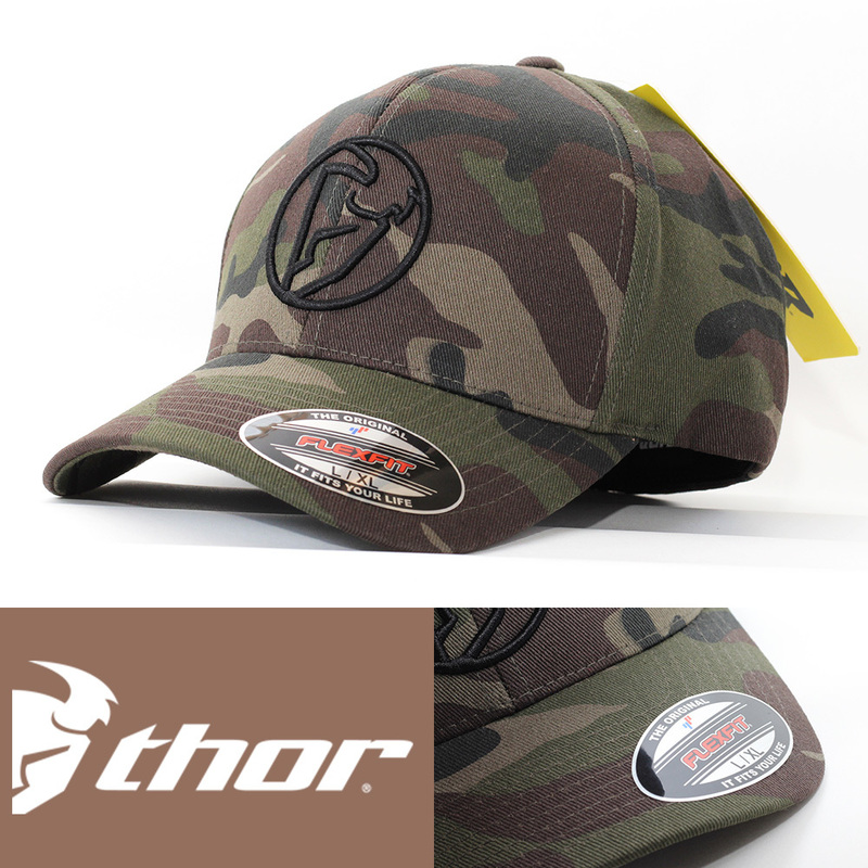 ローキャップ 帽子 メンズ ソアー Thor Iconic Camo FlexFit Hat 迷彩 カモフラ 037-2501-3242-LXL USA モータースポーツ