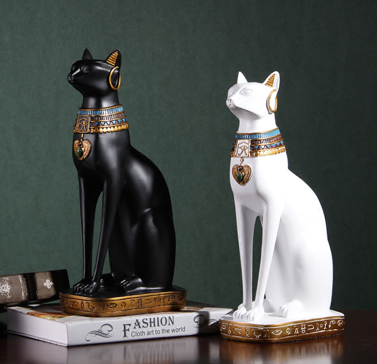 猫の置物 オブジェ エジプト 北欧 アジア アンティーク おしゃれ インテリア 玄関 リビング 風水 かわいい アート 雑貨 プレゼント 3色