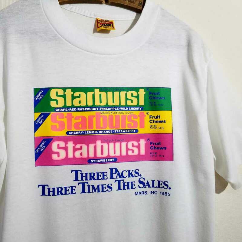 《1985年 / MADE IN USA》80s アメリカ製 Starburst チューイングキャンディ Tシャツ Haagen Dazs m&m's oreo 企業 お菓子 メーカー