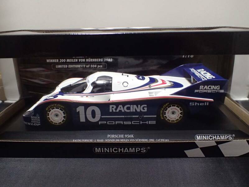 1/18 ミニチャンプス ポルシェ 956K RACING PORSCHE No.10 200 MEILEN VON NURNBERG 1982 1st(PMA,MINICHANPS,限定504台)