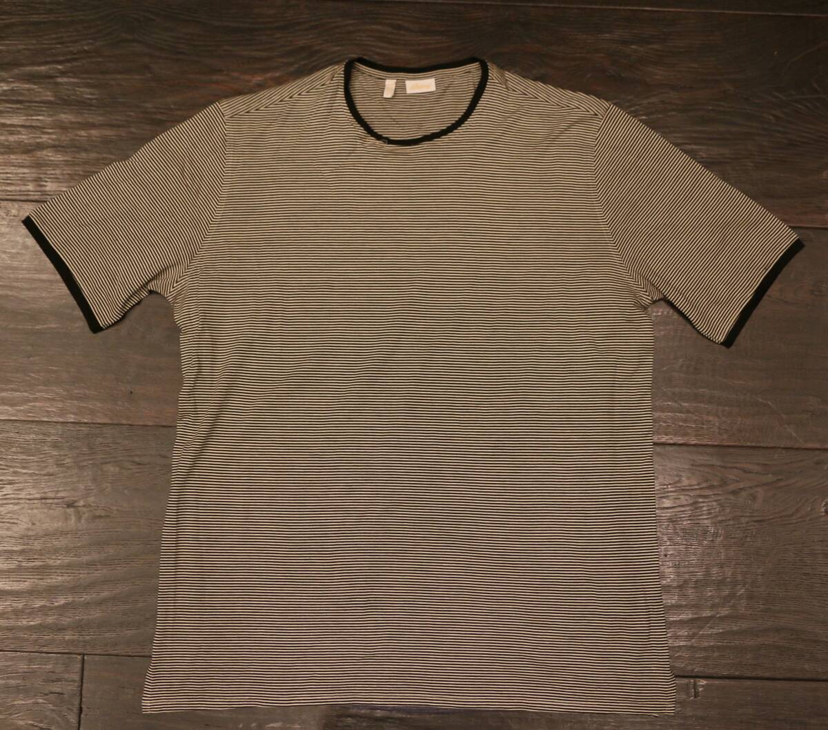 格安新品　 ブリオーニ　Brioni 高級 シルク ボーダー柄 Tシャツ　半袖　　メンズ　