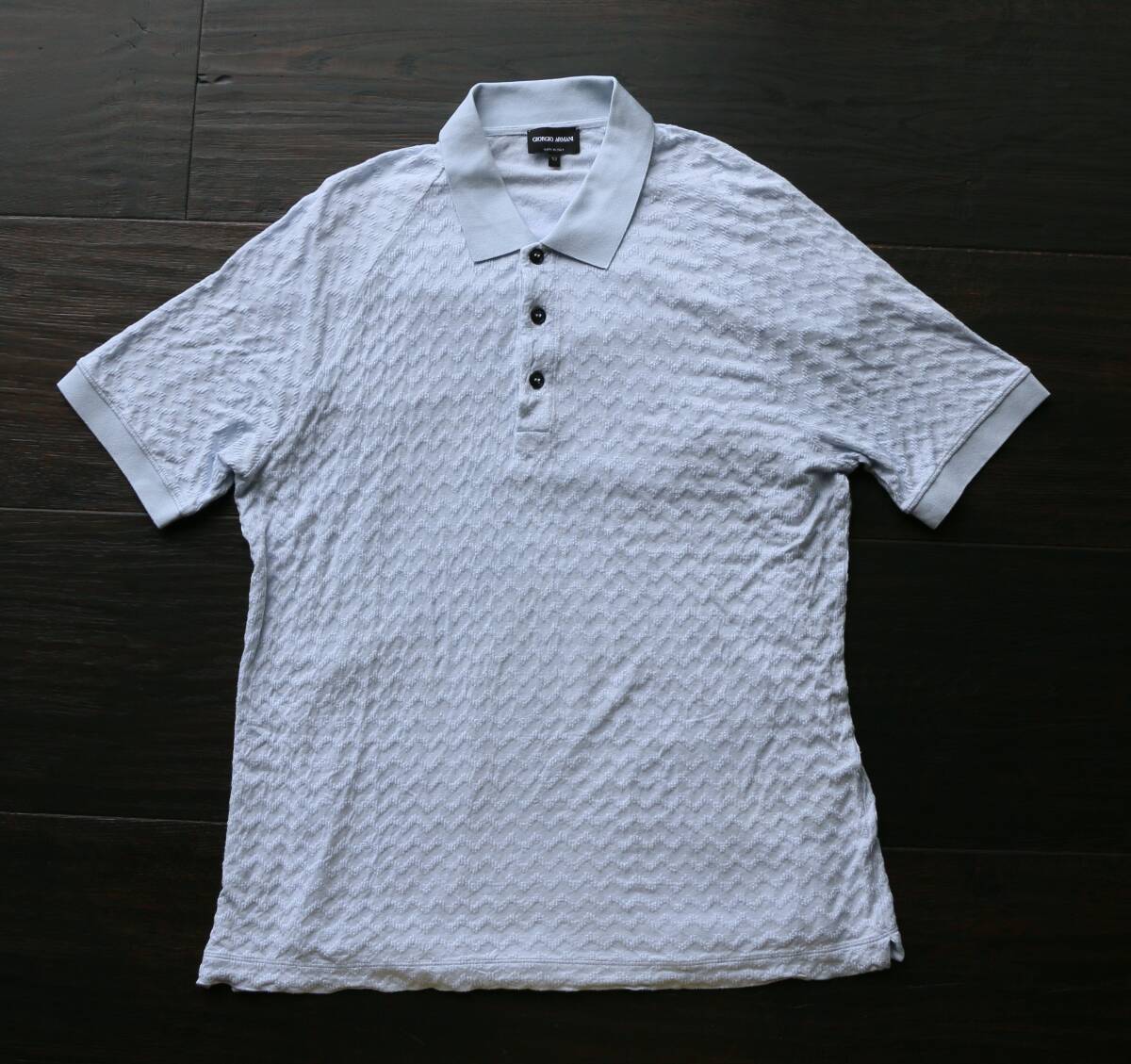 格安 美品　15万　黒ラベル　ジョルジオ アルマーニ　GIORGIO ARMANI　高級カシミア混 ポロシャツ　半袖ニット　メンズ　正規品