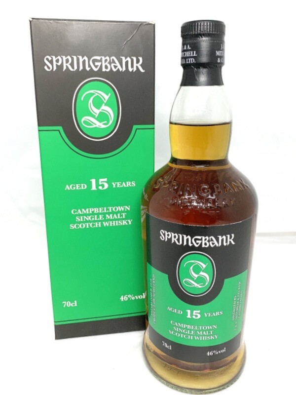 1000円スタート ウイスキー スコッチ SPRINGBANK スプリングバンク 15年 キャンベルタウン シングルモルト 700ml 46% 未開栓 箱付 8AA31