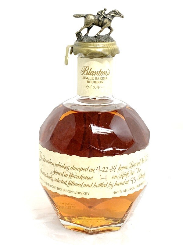 1000円スタート ウイスキー バーボン ブラントン シングルバレル 2024年 Blanton's SINGLE BARREL 750ml 46.5% 未開栓 8AA03