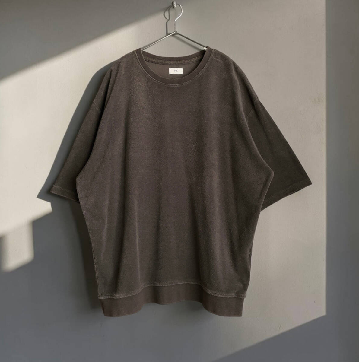 【極稀少!!】ロンハーマン RHC “ Pile Sweat Tee ” パイル編み オーバーサイズ スウェット Tシャツ M ブラウン RonHerman California