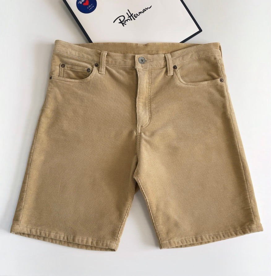 【定価25,300円】ロンハーマン RHC “ Fake Cords Shorts ” スウェット地 コーデュロイパンツ ショーツ S 日本製 RonHerman California