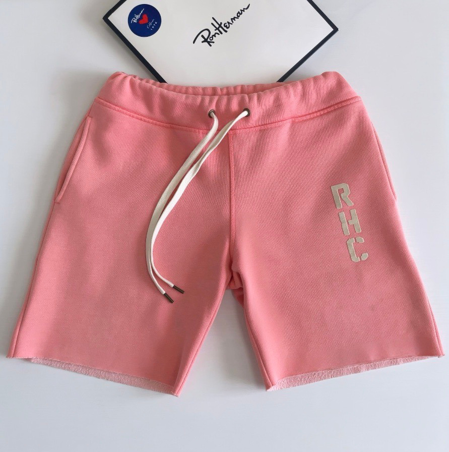 【名作!!】ロンハーマン RHC “ Logo Sweat Pants ” フェルトロゴ スウェットパンツ ショーツ S ピンク RonHerman California 国内正規品