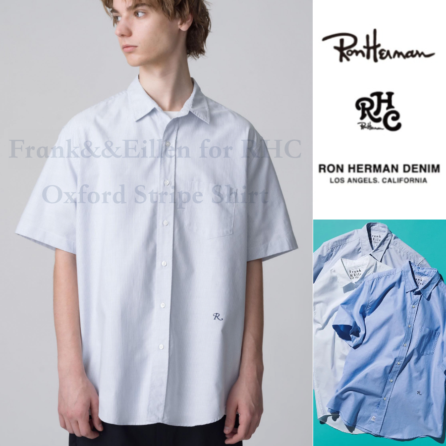 【定価42,900円】ロンハーマン RHC × Frank&Eileen COLIN R刺繍 オックスフォード 半袖 シャツ XL RonHerman フランクアンドアイリーン