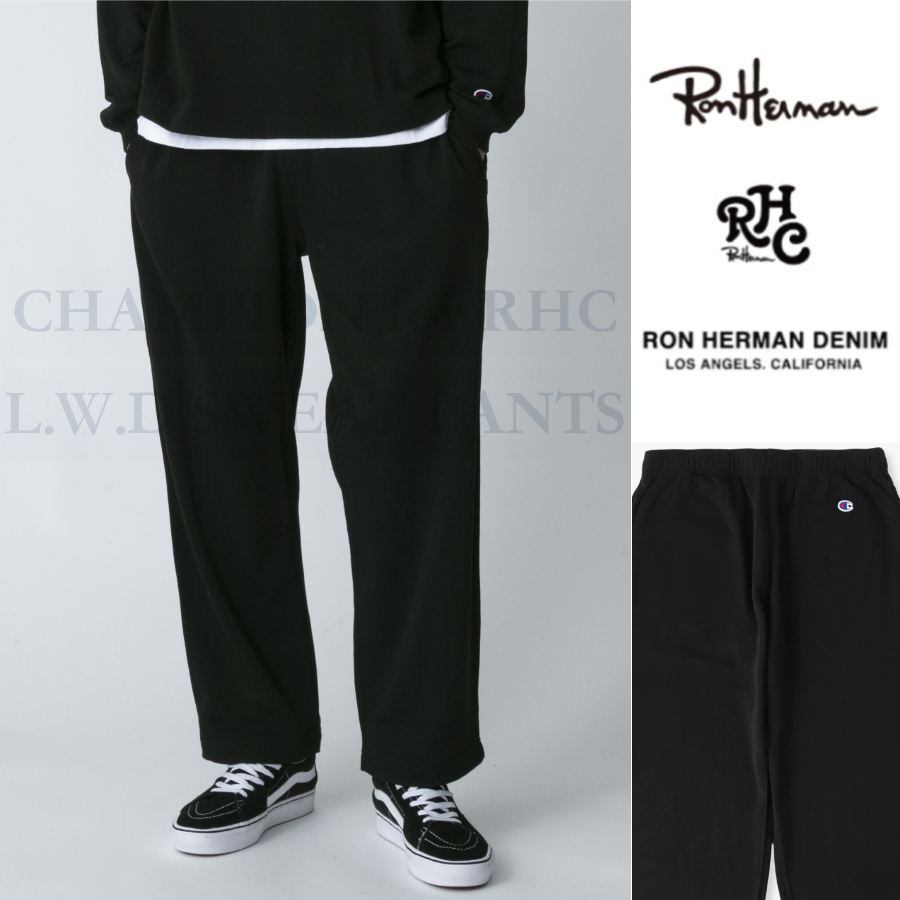 【LOOK掲載!!】ロンハーマン RHC × チャンピオン ULTRA L.W.D. 機能裏起毛 ストレート スウェットパンツ L ブラック RonHerman California