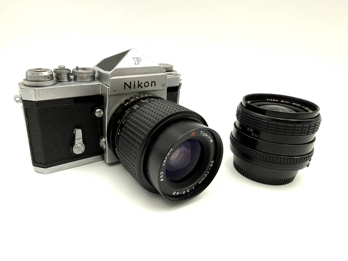 【ジャンク】Nikon F ニコンF アイレベル 富士山マーク 前期 初期 / Tokina 35-70mm F3.5-4.8 / SIGMA MINI-WIDE F2.8 28mm