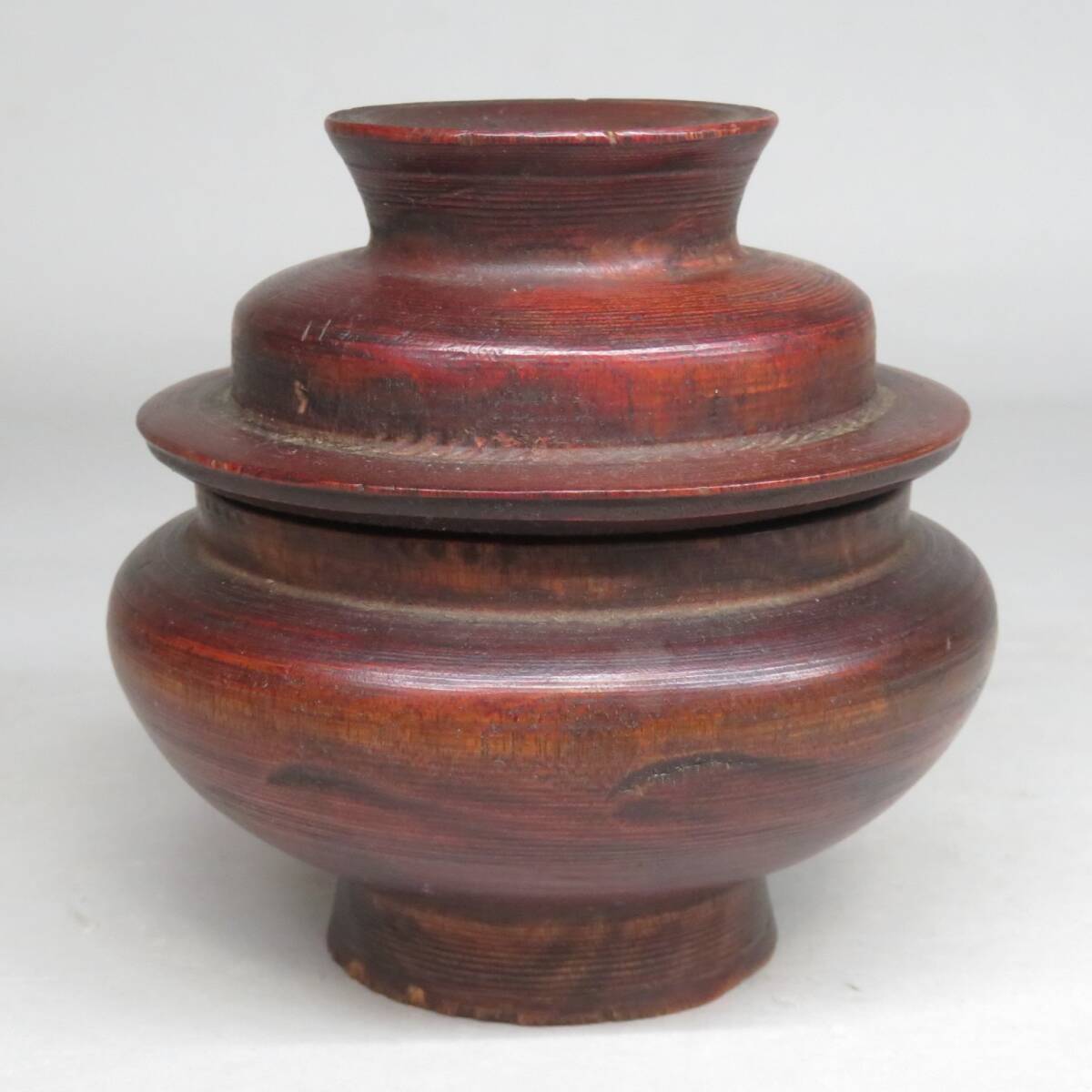 【李朝/高麗 特集出品】 李朝 木製 蓋物　古民具/李朝時代 朝鮮美術 lot:80408
