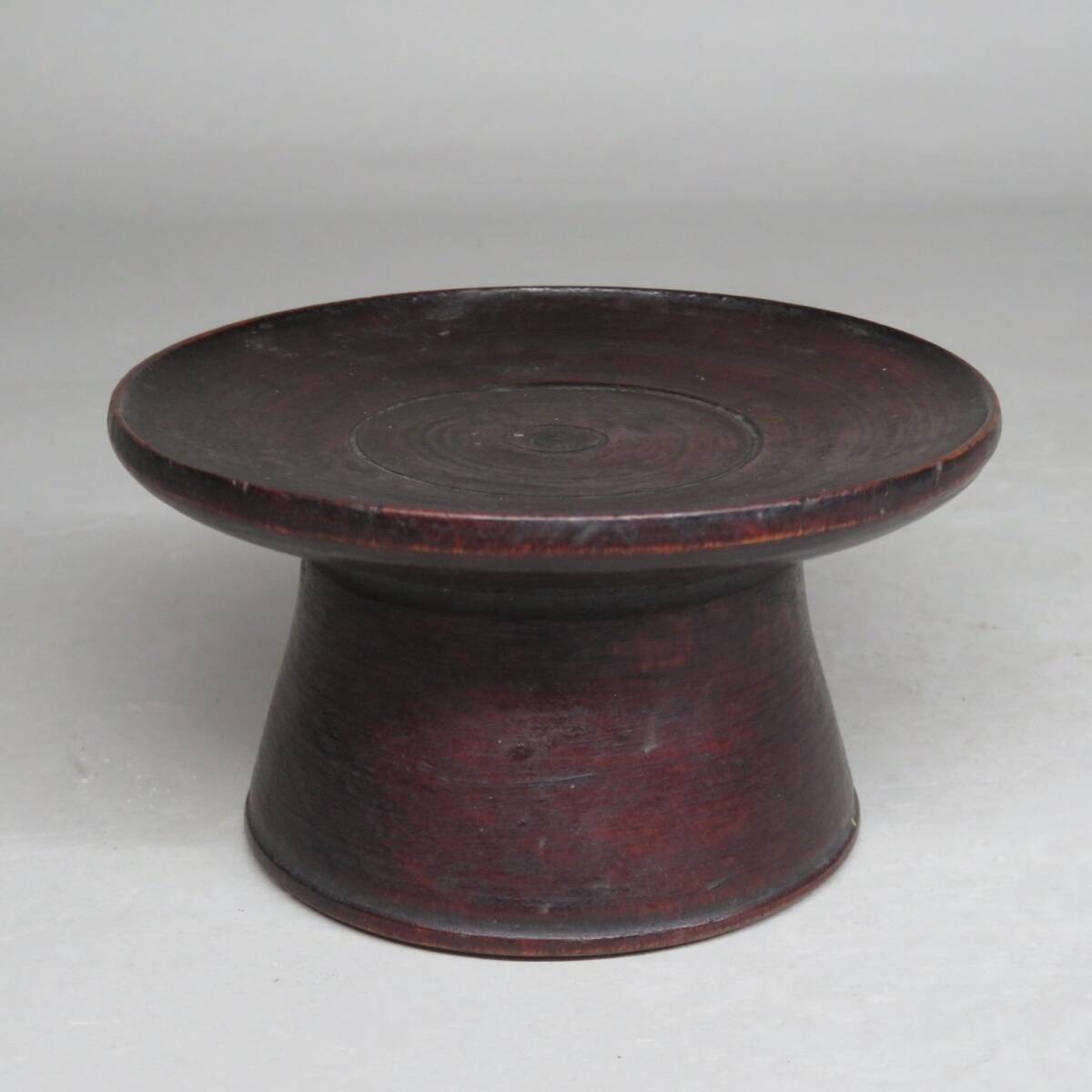 【李朝/高麗 特集出品】 李朝 木製 台皿　祭器　古民具/李朝時代 朝鮮美術 lot:80407