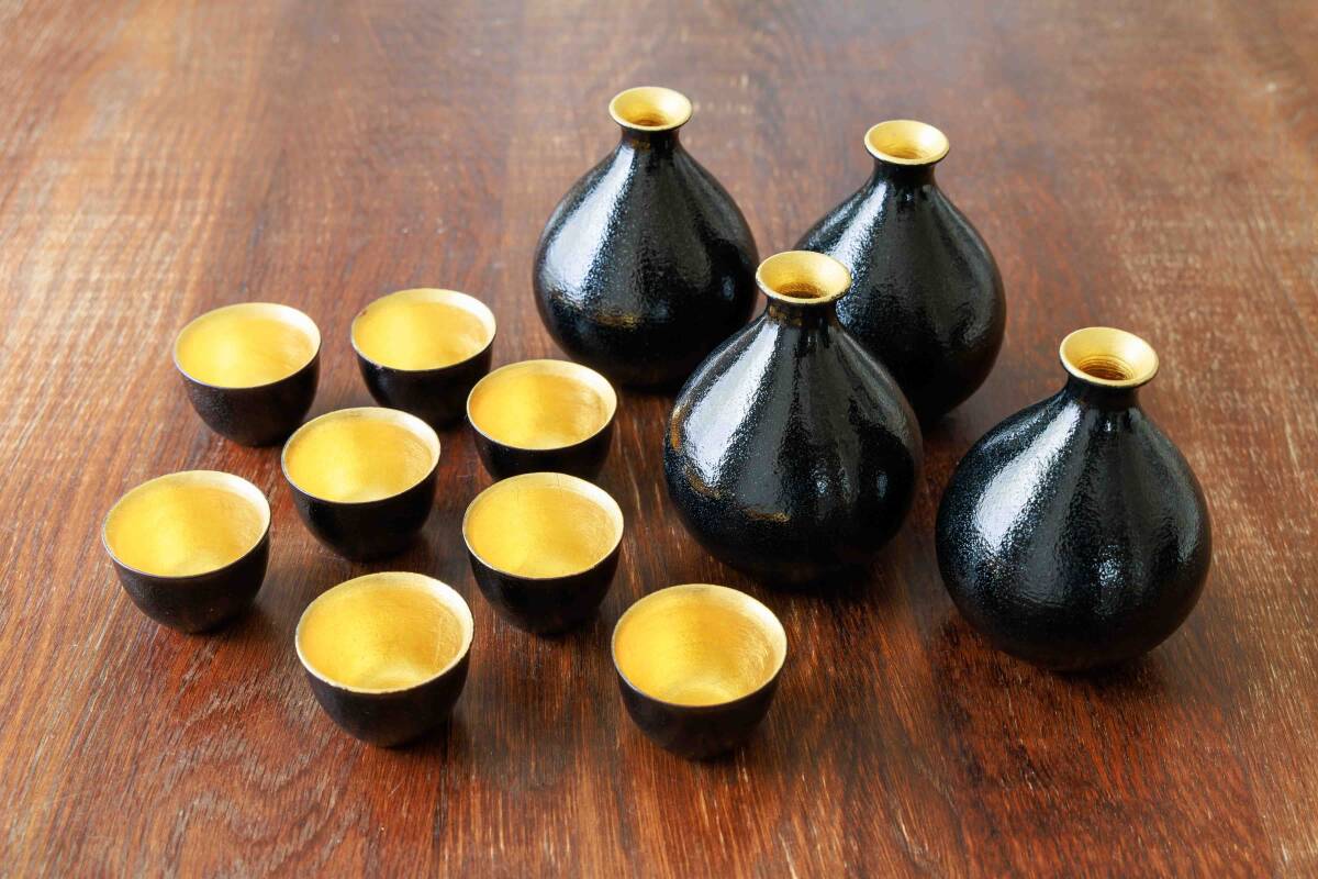 酒器　徳利　猪口　セット　金箔