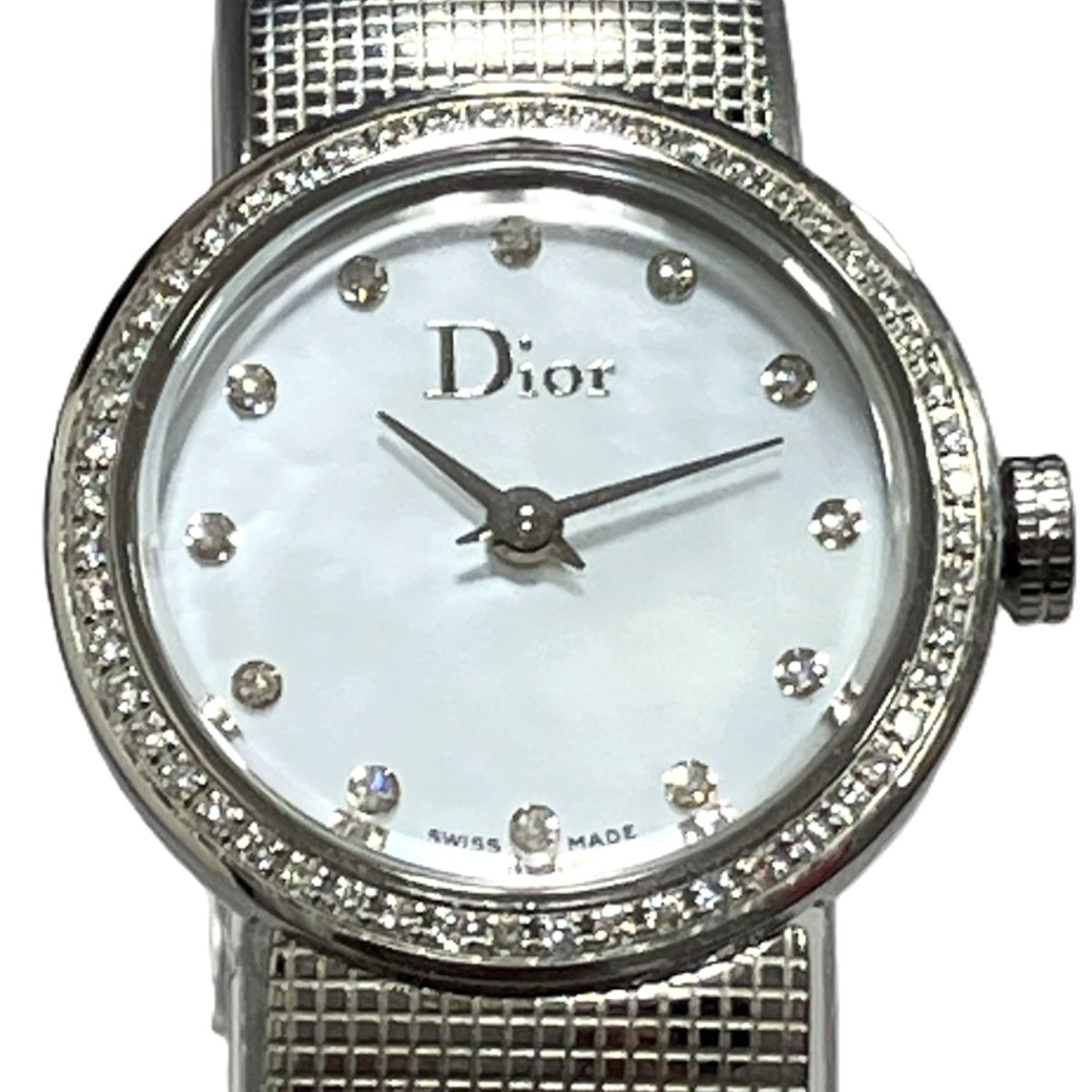 クリスチャンディオール Christian Dior 腕時計 総重量約57.4g SS SS クオーツ シルバーシェル文字盤 CD041111 中古☆0306