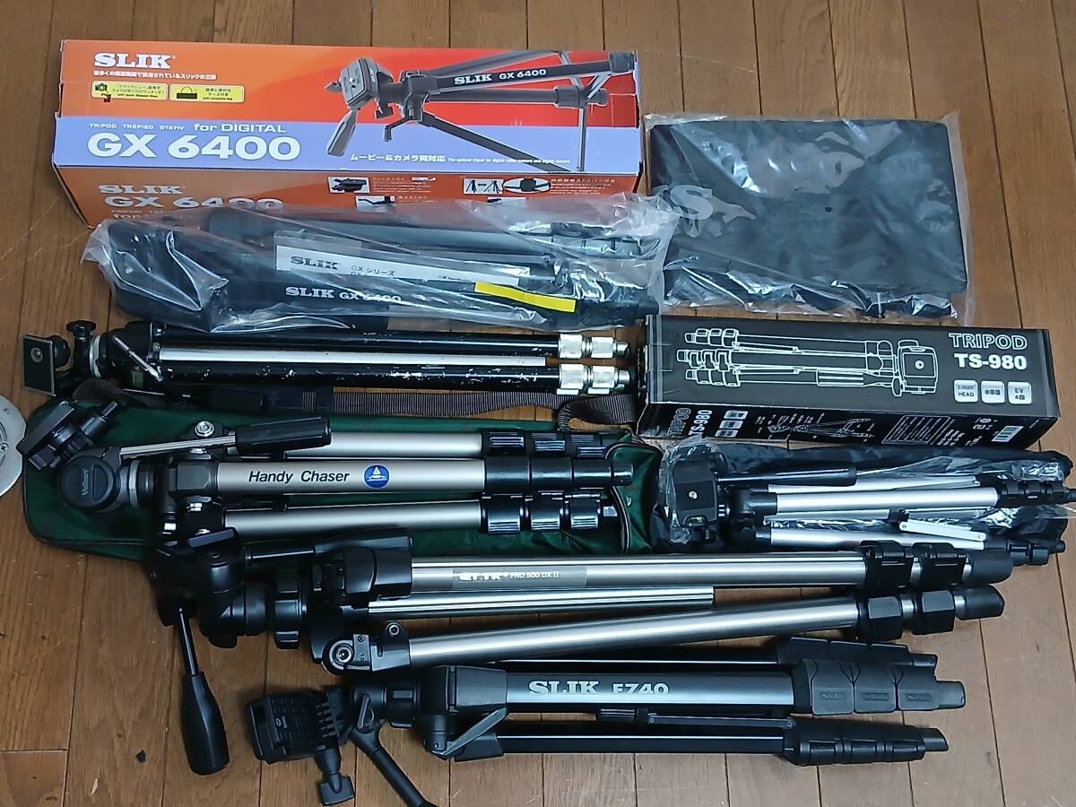 三脚 SLIK スリック Velbon ベルボン 他 GX6400 F740 Handy Chaser カバー カメラ ビデオ 撮影 イベント まとめ セット 大量 6428