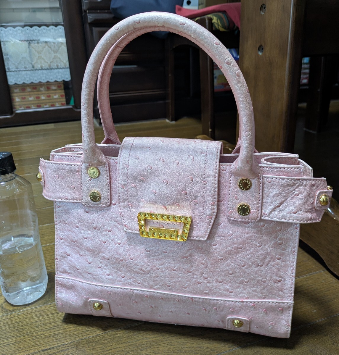 Pinky Girls ピンキーガールズ ハンドバッグ ピンク オーストリッチ型押し