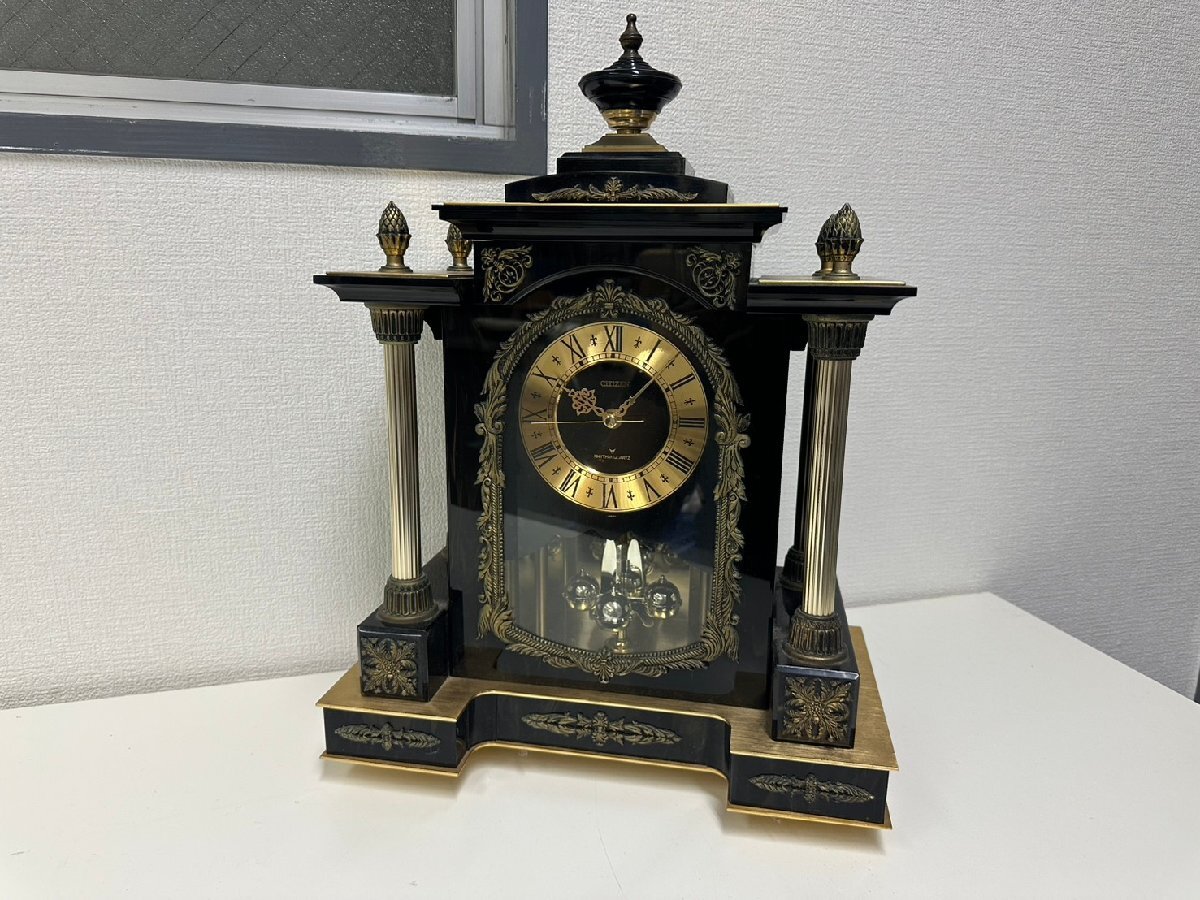 U115-X20-176【着払い】 CITIZEN シチズン 置き時計 昭和 レトロ 簡易動作確認済み 現状品①＠大阪