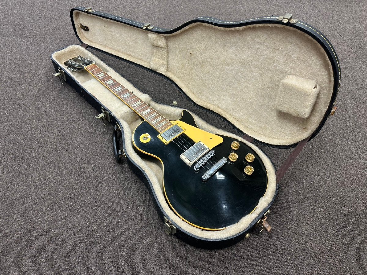 U105-N50-477 【着払い】 Les Paul タイプ Electric Guitar エレキギター ハードケース付き ※画像参照 現状品①＠ 大阪