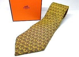 A165 HERMES エルメス パターン柄 シルク ネクタイ 現状品 新宿◎