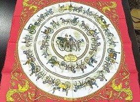 A193【美品】 HERMES エルメス ヴィンテージ シルク スカーフ カレ90 遊歩道 現状品 新宿◎