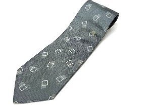 A142 GIORGIO ARMANI ジョルジオアルマーニ スクエア模様 シルク ネクタイ 現状品 新宿◎